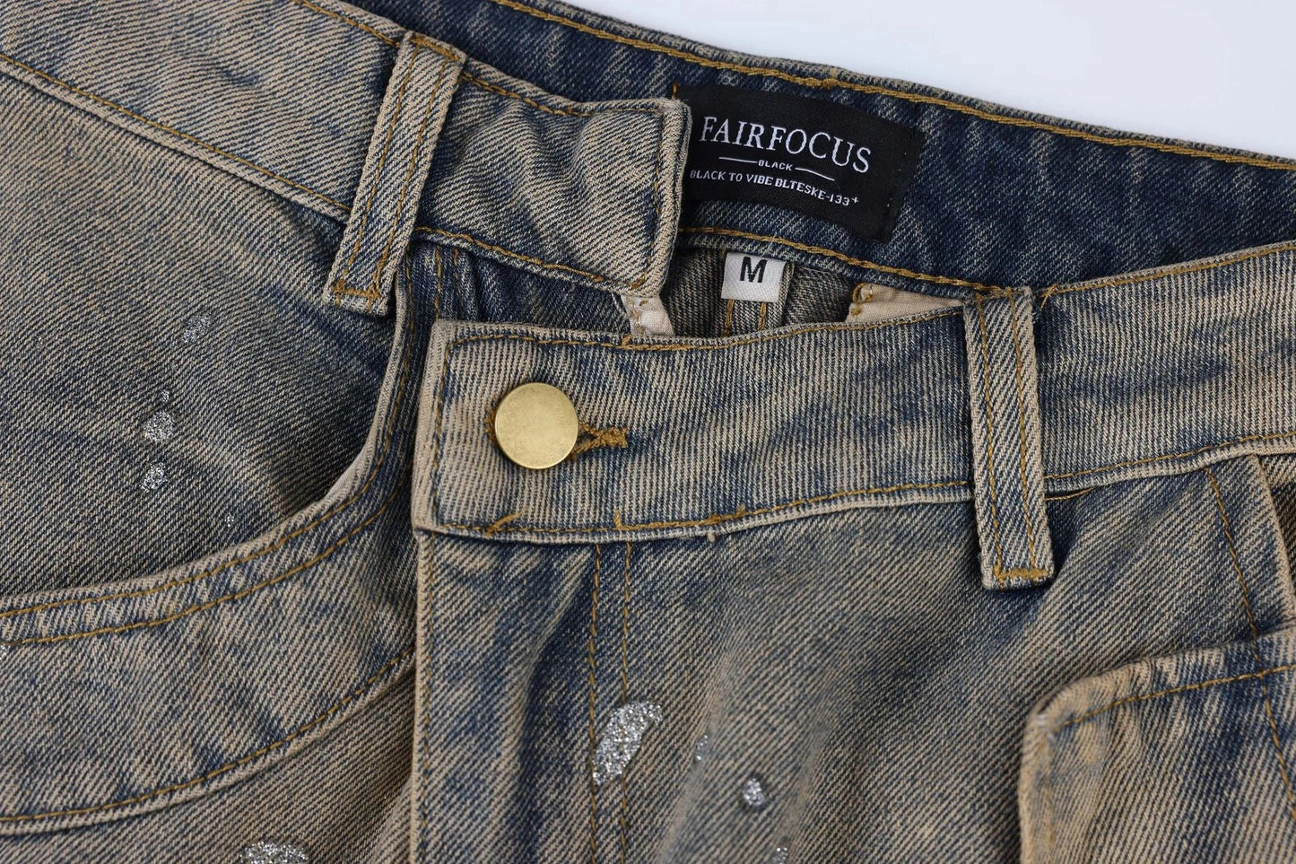 American Street Fashion Retro Denim Trousers in a blue color, featuring a relaxed straight-leg silhouette and cargo pockets for added functionality and style.