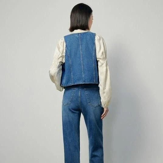 Elegant sleeveless v-neck button vest in solid colors for casual and daily wear