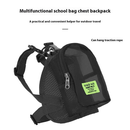 Blue breathable dog backpack with mesh panels and adjustable straps for pet transport