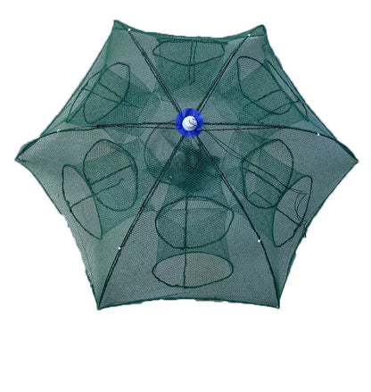 Automatic Folding Fishing Umbrella Net with multiple inlet holes for versatile fishing