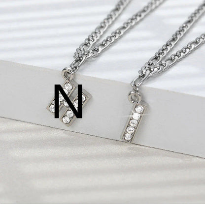 Personalized Stainless Steel Letter Anklet with Sparkling Zircon Accents