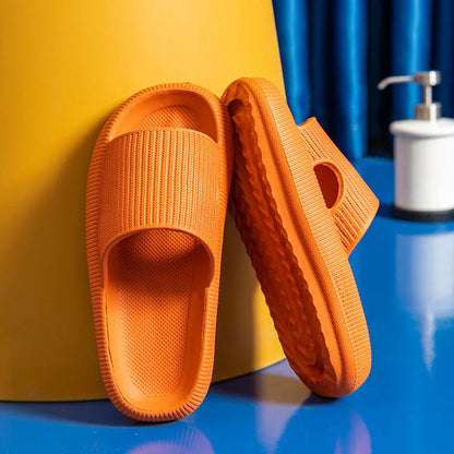 Unisex EVA slippers in various colors, including white, yellow, green, blue, black, khaki, grey, pink, and orange
