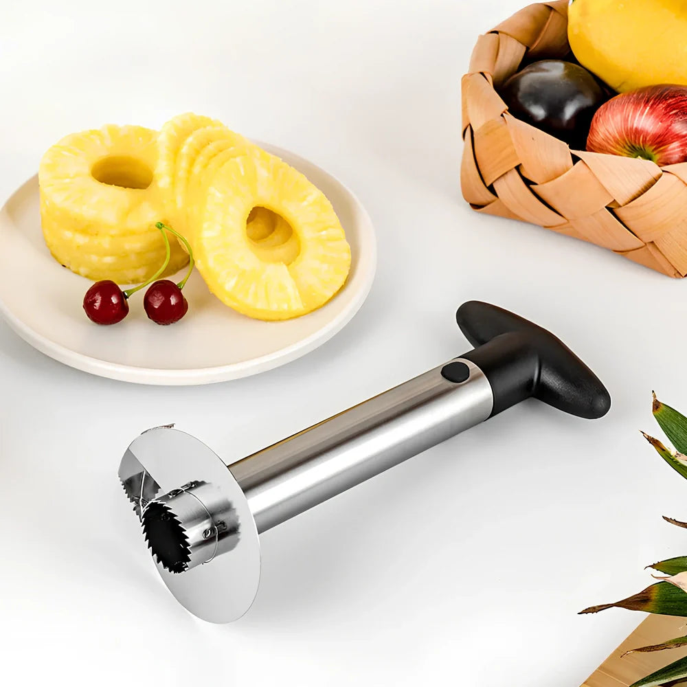Black rotary stainless steel 304 pineapple knife peeler, 18cm long with 8cm blade for fruit peeling