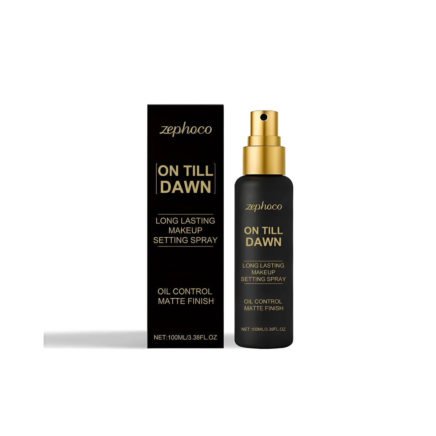 100ml bottle of clear makeup setting spray with hyaluronic acid for long-lasting, oil-control finish.