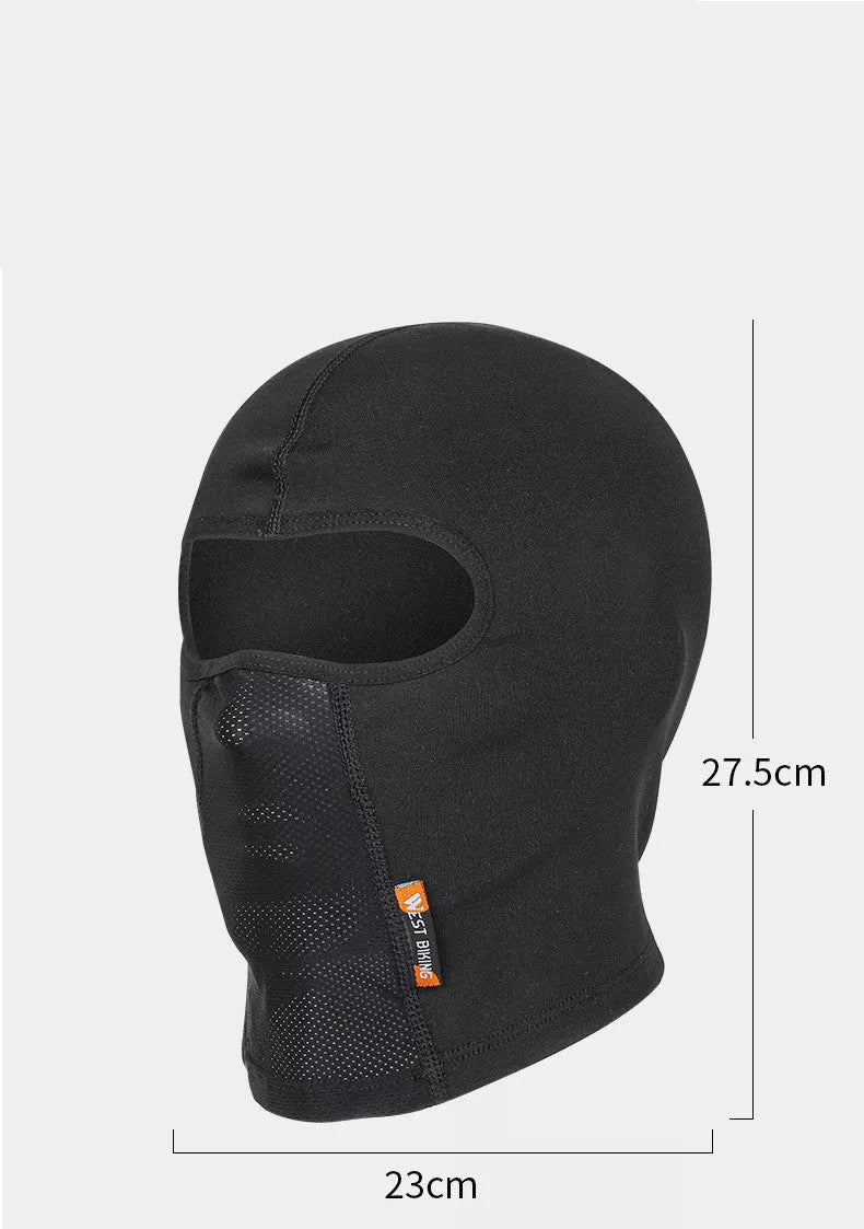 Ski fleece headgear with glasses hole for motorcycle and bicycle riders