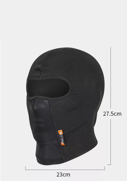Ski fleece headgear with glasses hole for motorcycle and bicycle riders