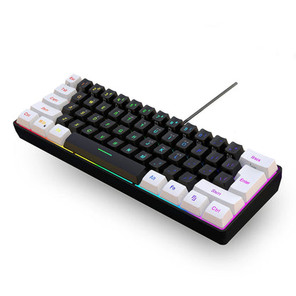 Simple wired 61 key membrane keyboard in white and black colour with 1.7 metre cable