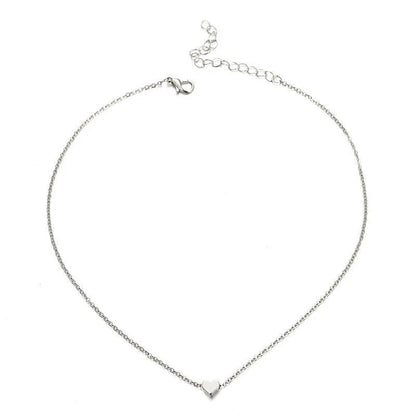 Elegant clavicle necklace with a double-sided love pendant, made of high-quality alloy for a timeless, fashion-forward look.