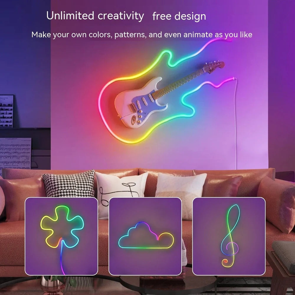 Outdoor waterproof colour-changing ambience light showing LED bead configuration and dimensions