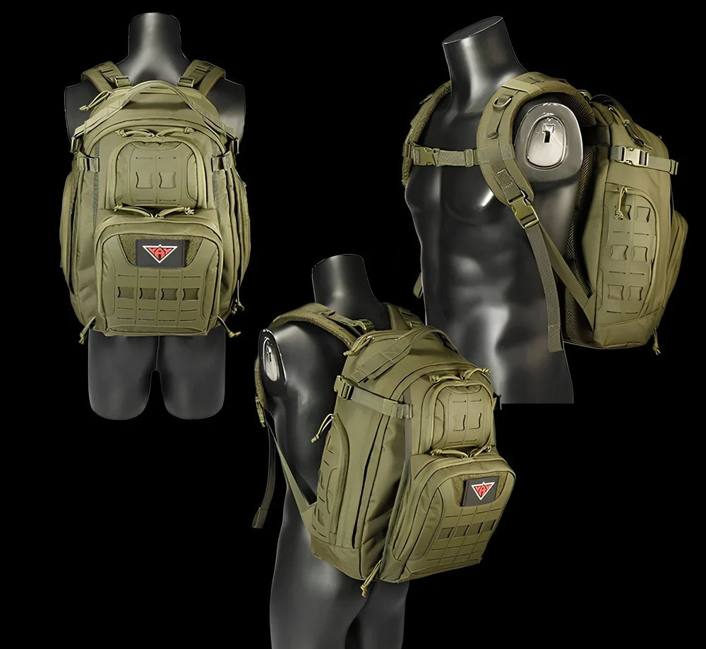 45-litre camouflage tactical backpack with 600D polyester construction for mountain climbing