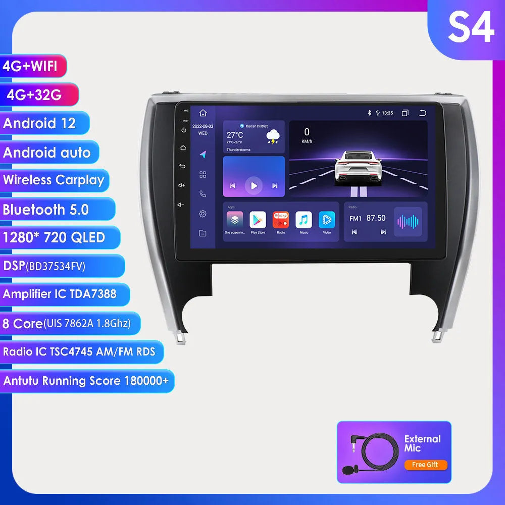 10-inch touchscreen car MP5 navigation system for 2015 Toyota Camry dashboard installation