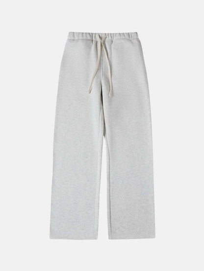 Men's loose fit fleece-lined sweatpants with drawstring waist in grey colour
