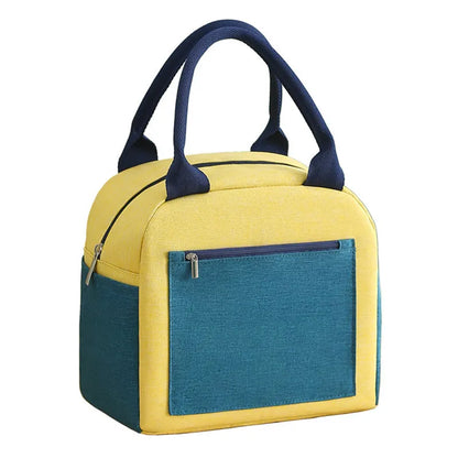 Aluminium foil thickening waterproof lunch insulation bag in blue colour with modern simple design