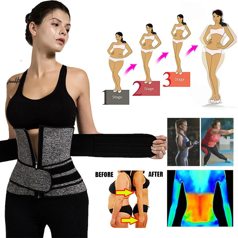Women's adjustable waist trainer shapewear in multiple colors for slimming and workouts
