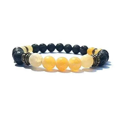 Handcrafted natural stone bracelet with alloy volcano white turquoise charm in a simple design.