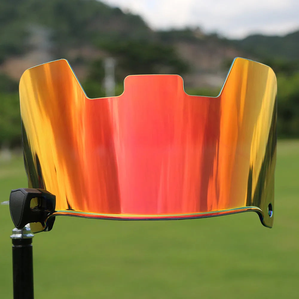 High-strength protective goggles designed for easy installation on an American style rugby helmet, shown in one of 24 available colours.