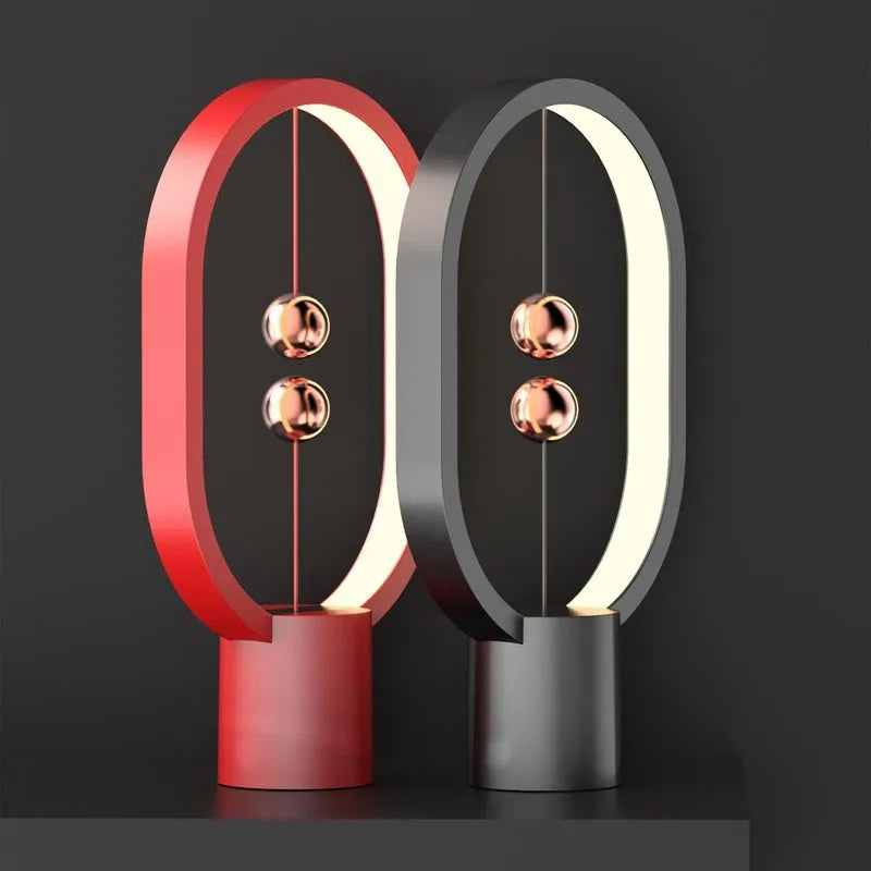Mini Smart Magnetic Switch USB Suspended LED Table Lamp for Bedroom Bedside Atmosphere, Floating Switch, Plastic Shade, 55x140x250mm, Modern Simple Style, Available in Black Green Pink Red White Wooden Colour