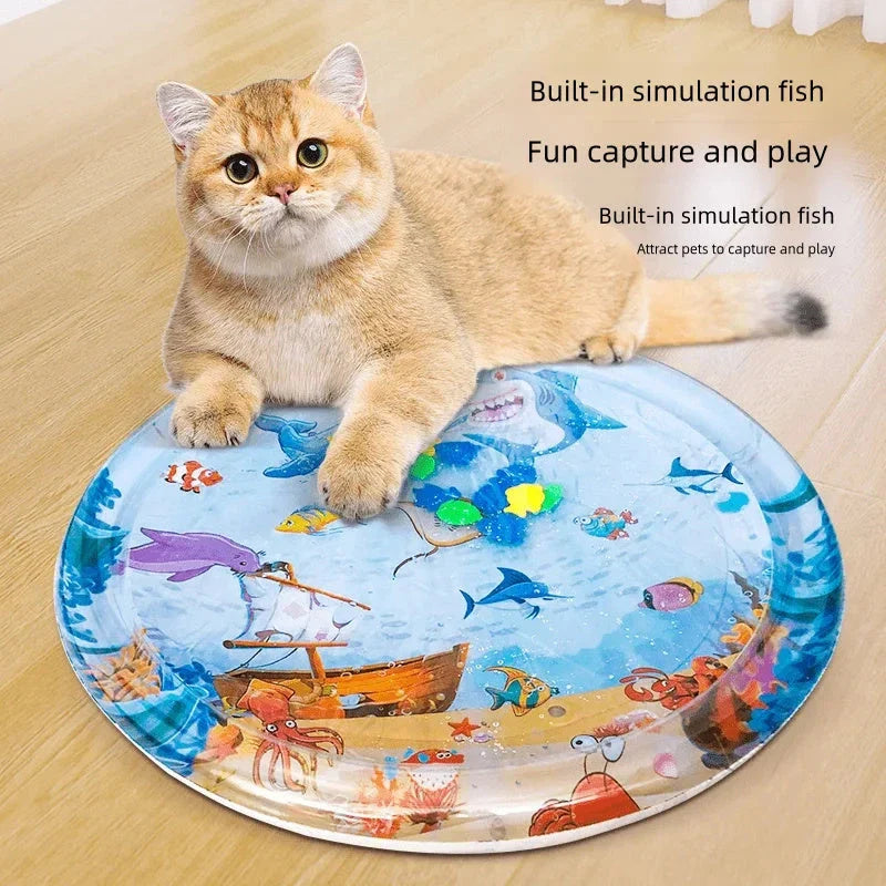 Cooling Pet Water Bed Cushion with vibrant designs for pets and children to enjoy refreshing relief from summer heat