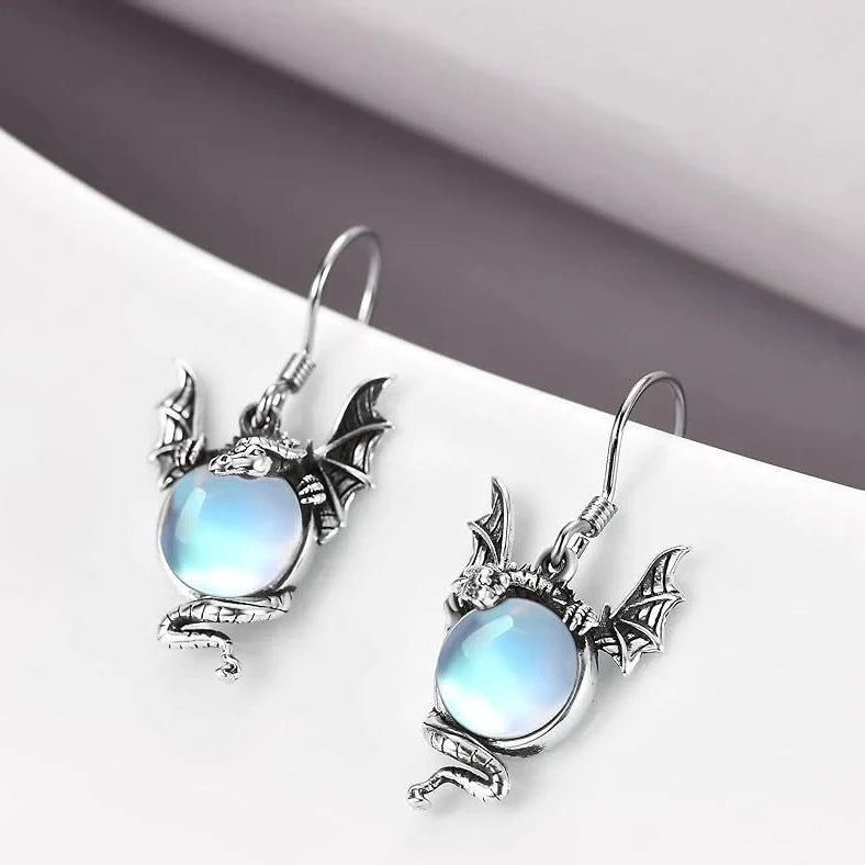 Zinc alloy dragon earrings with electroplating finish showing zodiac animal designs