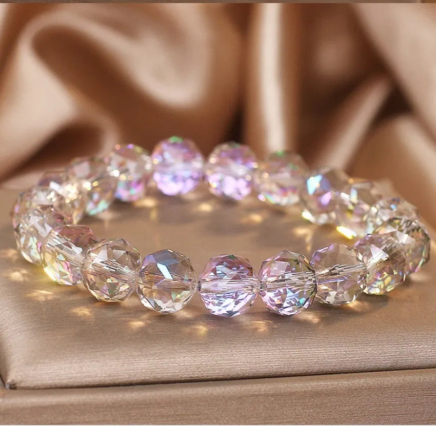 Colourful gray artificial crystal bracelet for women, original design travel gift, one bracelet