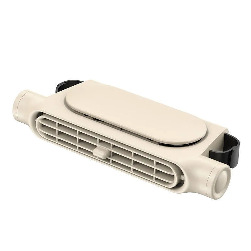 Creative New Seat Car Fan USB plug-in in black, white, or beige with Velcro for car seat mounting