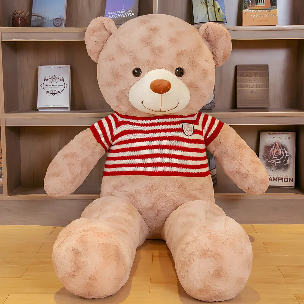 Big hugging teddy bear rag plush doll with rose velvet fabric in multiple size options from 0.8m to 2.6m