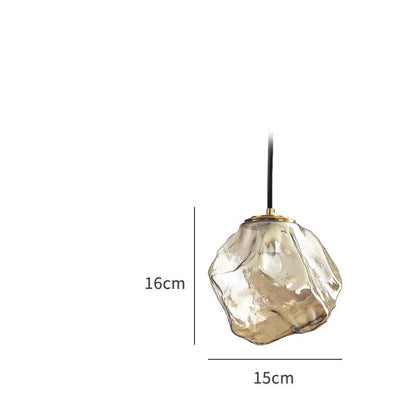 Glass ice cube chandelier in smoky grey, cognac or clear with black hanging wire, 11W-15W LED, 4000K