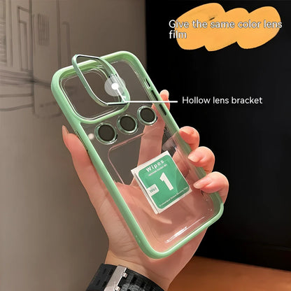 Metal hollow lens bracket phone case showing raised camera protection and precise button cutouts