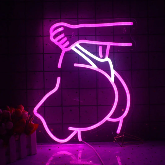 LED modelling neon lights showing bar beauty silhouette with 6mm lamp cap detail