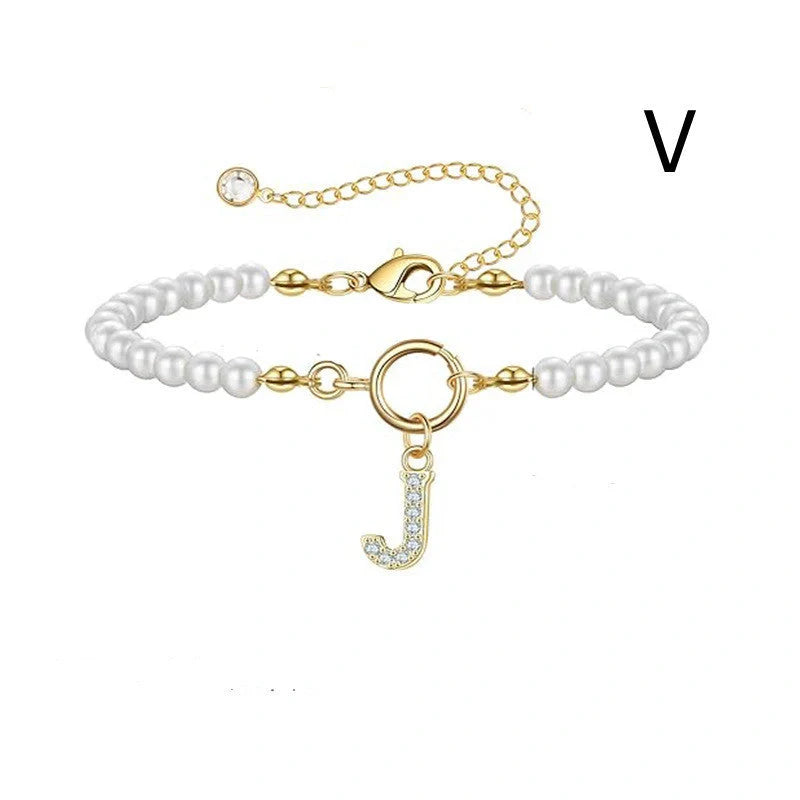 2024 fashion initial pearl bracelet for women with toggle clasp