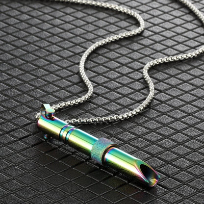 Premium Stainless Steel Meditation Necklace with Breathing Spinner and Braille Engraving for Anxiety and Stress Relief