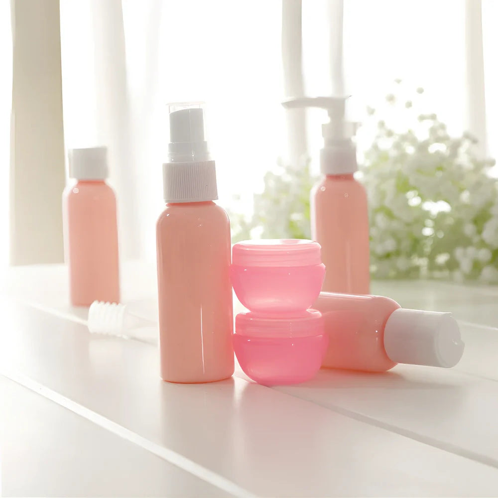 90g cosmetic bottles in royal blue, pink, white with silk screen printing