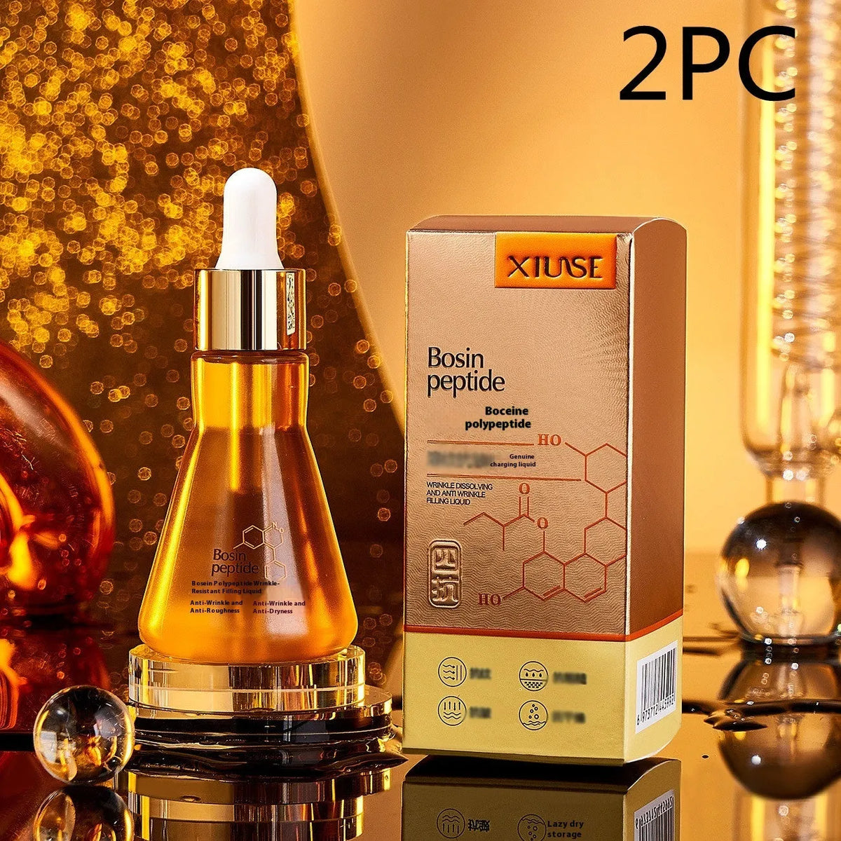 Polypeptide facial collagen essence liquid in a 50ml bottle for mixed skin