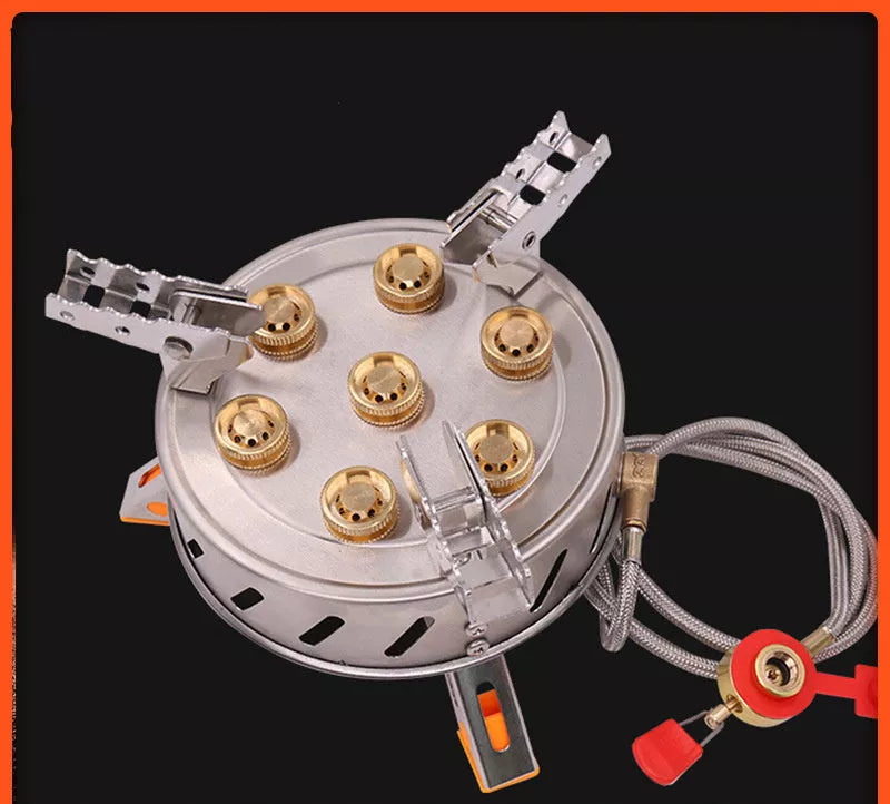 7-Burner Outdoor Camping Stove for group cooking adventures