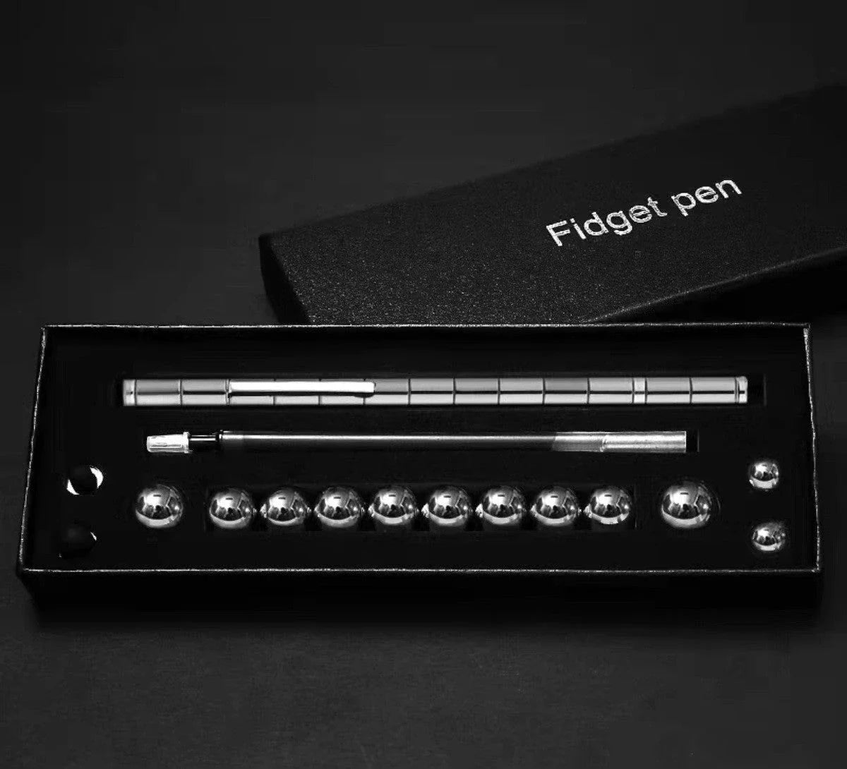 A magnetic modular pen with customizable components and accessories for stress relief, focus, and creativity