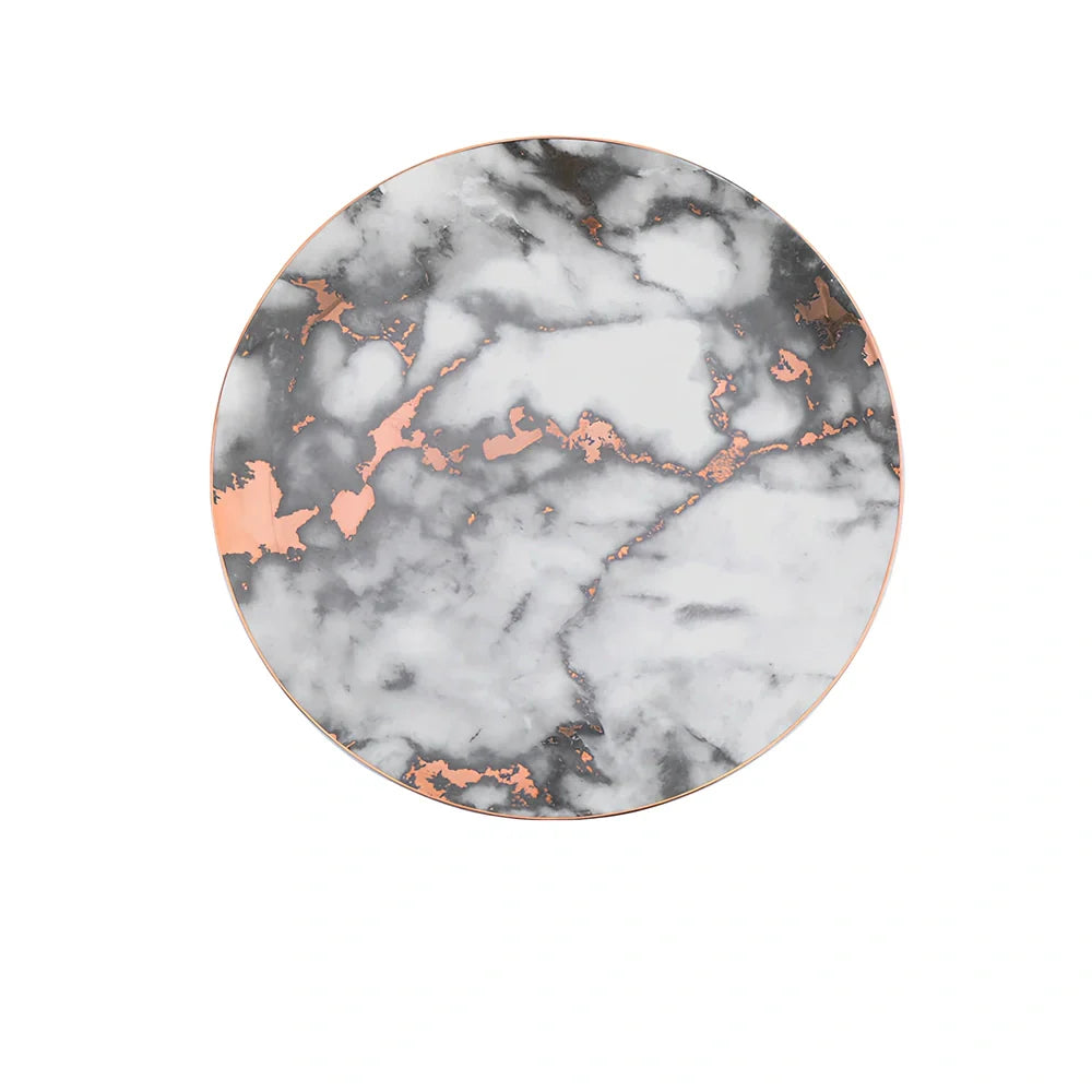 Ceramic Western steak plate with gold accents in 10-inch and 8-inch sizes, multiple colour options