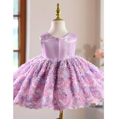 Purple multi-layer pettiskirt for girls with height options from 80cm to 150cm