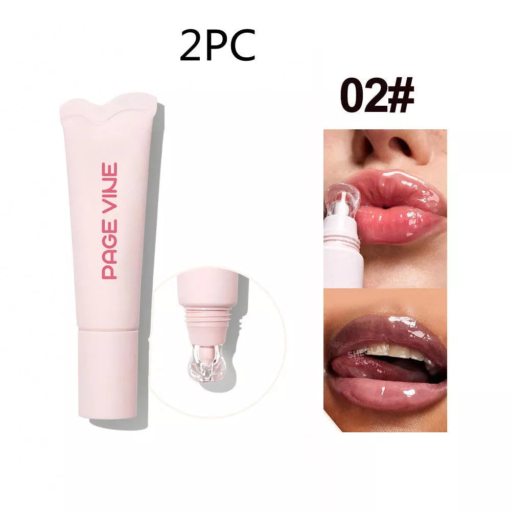 4-Color Brightening Lip Balm with moisturizing and exfoliating benefits in compact design