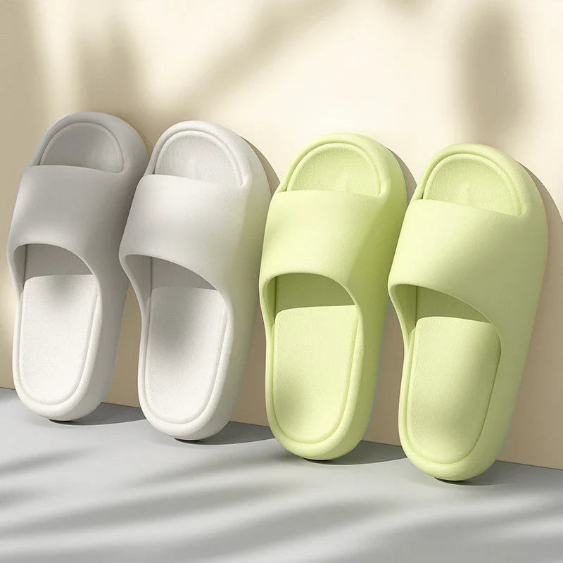 Cozy EVA foam slippers in a variety of vibrant colors with thick, cushioned soles and a slip-resistant design for comfortable indoor wear