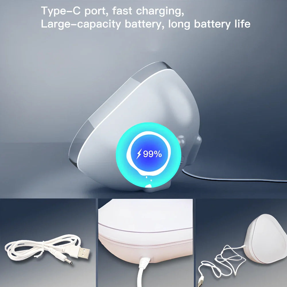 Smart desk lamp with 16 colour options, 155mm height, WiFi and Bluetooth control for bedroom lighting