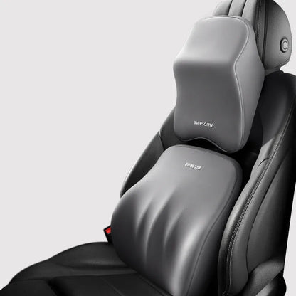 Car lumbar support pillow with memory foam filler in geometry pattern design