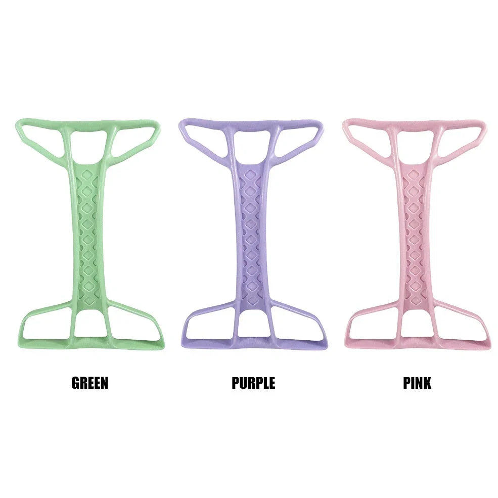 Green resistance band pedal puller fitness equipment with non-slip handles measuring 45x30x3cm