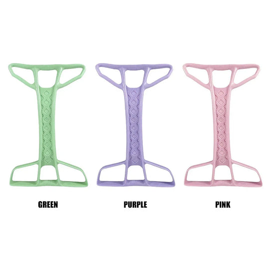 Green resistance band pedal puller fitness equipment with non-slip handles measuring 45x30x3cm