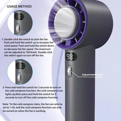 Powerful Portable Cooling Fan with Adjustable Speeds and Long-Lasting 3000mAh Battery