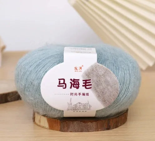 Mohair scarf DIY kit with wool ball and hand-weaving instructions for 180cm spring accessory