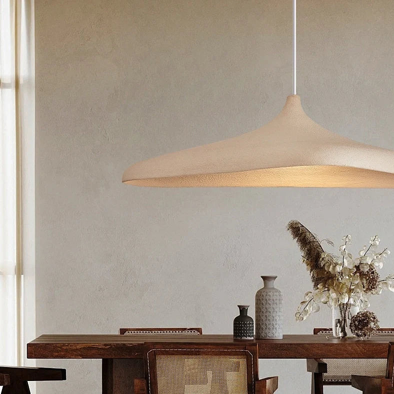 Japanese retro atmospheric creative bar lamp in fern brown and textured white finishes showing creative design details