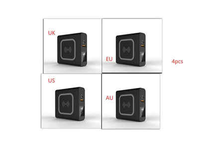 Super QI Wireless Charging Treasure PD20W Fast Power Bank showing integrated plug design and wireless charging surface