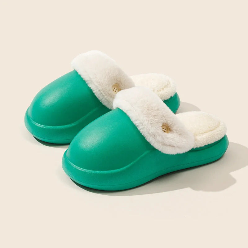 Winter warm slippers with non-slip EVA sole and baotou big head design in various colors