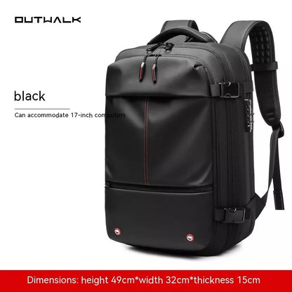 Men's business travel backpack with vacuum compression and large capacity in various colors