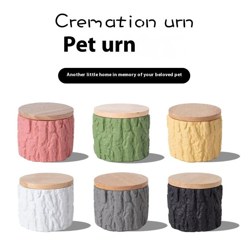 Handmade cement pet memorial casket for cremation ashes in six colour options